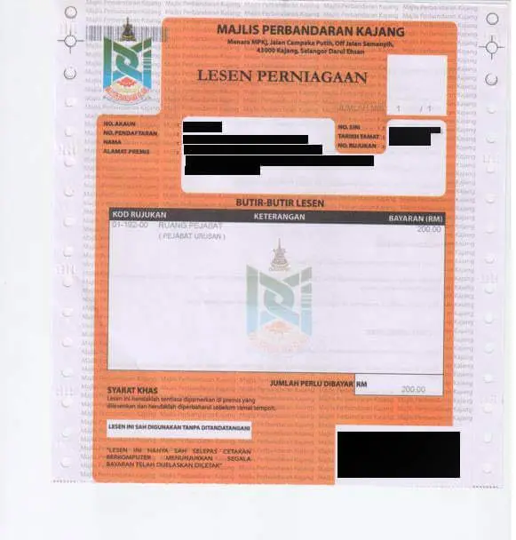 Majlis Perbandaran Kajang Business License